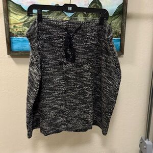 LOFT Black and Gray Boucle Skirt